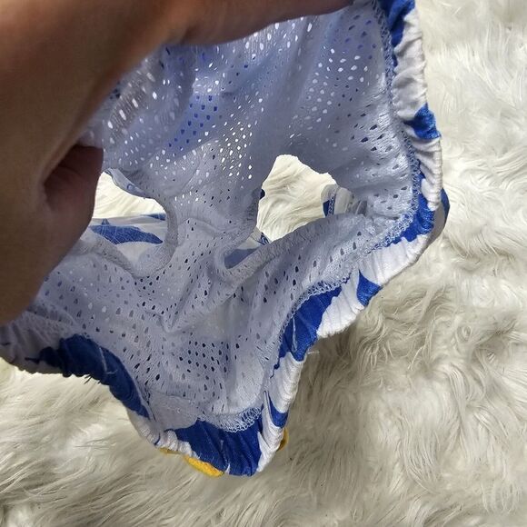 Mud Pie Infant Boy 0-6 Month Blue Safari Alligator Swim Trunks - Picture 4 of 4